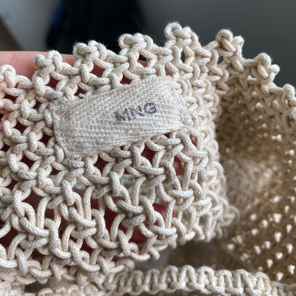 Cream Macrame Bucket Bag - Picture 5 of 5